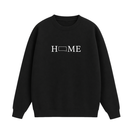 Collection 5 South Dakota Essential Heavyweight Crewneck Sweatshirt - Black front