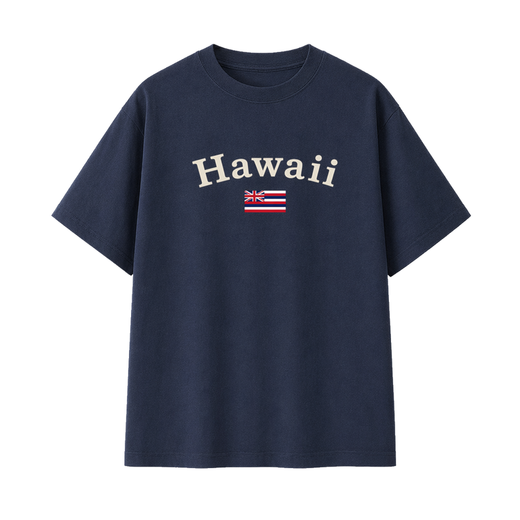 Collection 6 Hawaii Essential Cotton T-Shirt - Navy Blue front