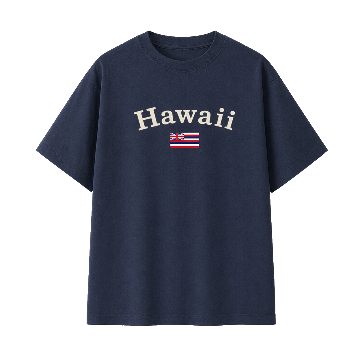Collection 6 Hawaii Essential Cotton T-Shirt - Navy Blue front