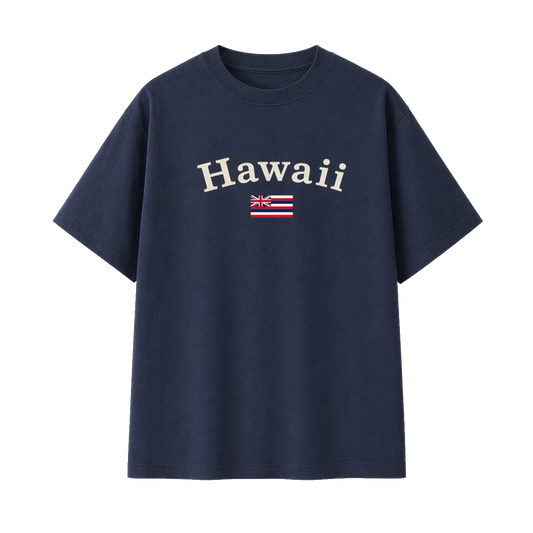 Collection 6 Hawaii Essential Cotton T-Shirt - Navy Blue front