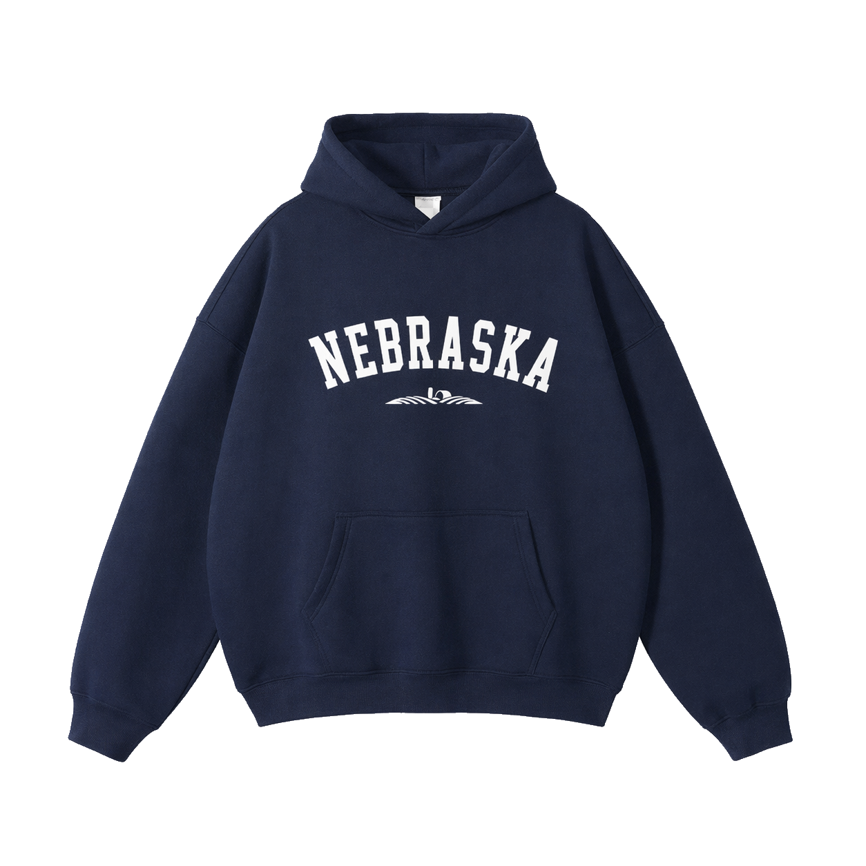 Collection 9 Nebraska Oversize Fleeced Hoodie - Navy Blue front