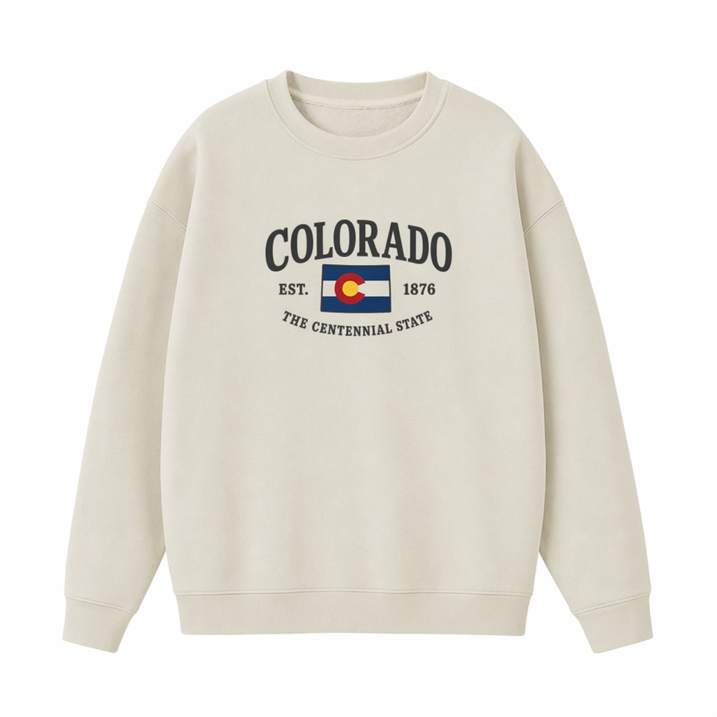 Collection 8 Colorado Essential Heavyweight Crewneck Sweatshirt - Cream front