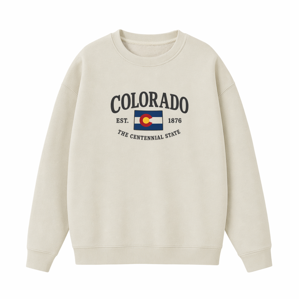 Collection 8 Colorado Essential Heavyweight Crewneck Sweatshirt - Cream front