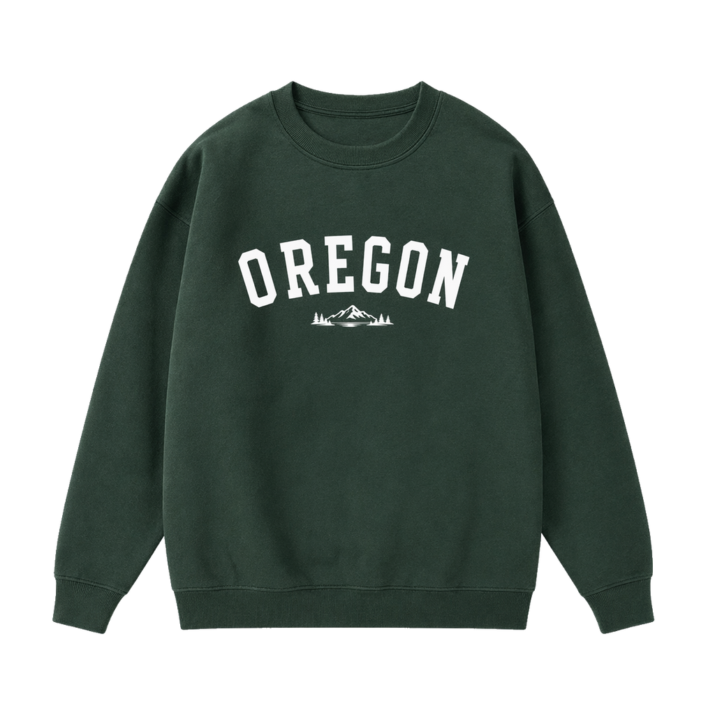 Collection 9 Oregon Essential Heavyweight Crewneck Sweatshirt - Dark Green front