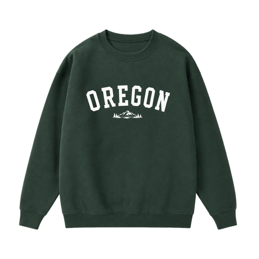Collection 9 Oregon Essential Heavyweight Crewneck Sweatshirt - Dark Green front