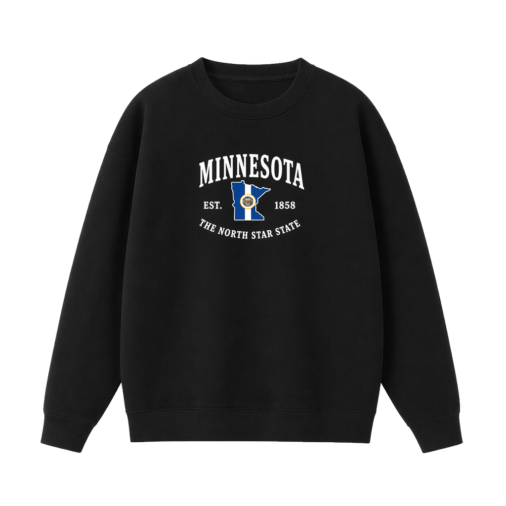 Collection 8 Minnesota Essential Heavyweight Crewneck Sweatshirt - Black front