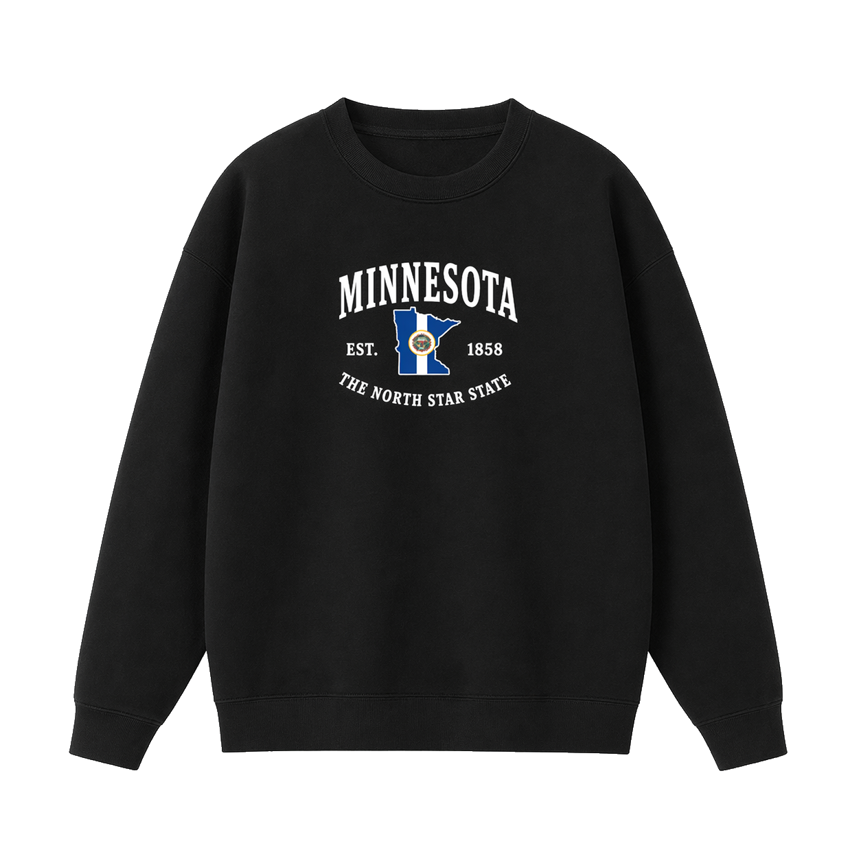 Collection 8 Minnesota Essential Heavyweight Crewneck Sweatshirt - Black front