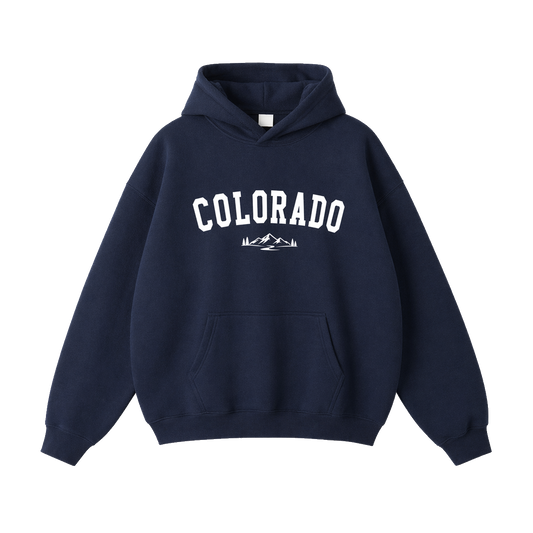 Collection 9 Colorado Oversize Fleeced Hoodie - Navy Blue front