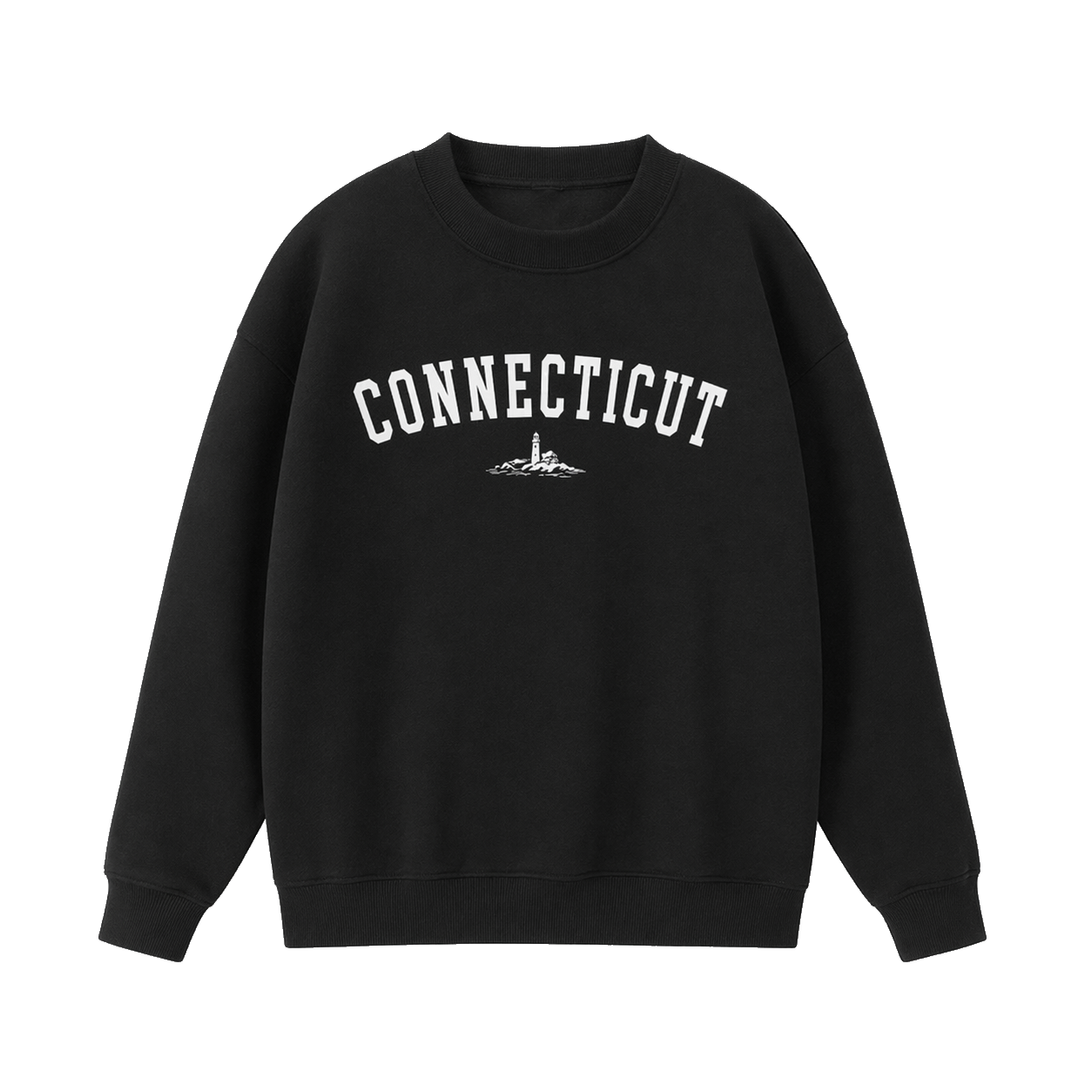 Collection 9 Connecticut Essential Heavyweight Crewneck Sweatshirt - Black front