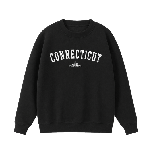 Collection 9 Connecticut Essential Heavyweight Crewneck Sweatshirt - Black front