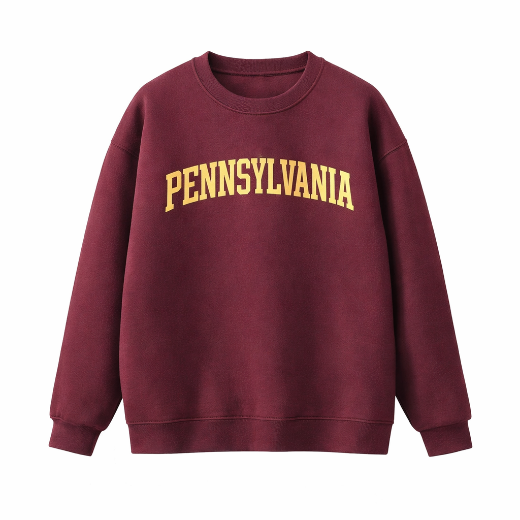 Collection 1 Pennsylvania Essential Heavyweight Crewneck Sweatshirt - Dull Red front