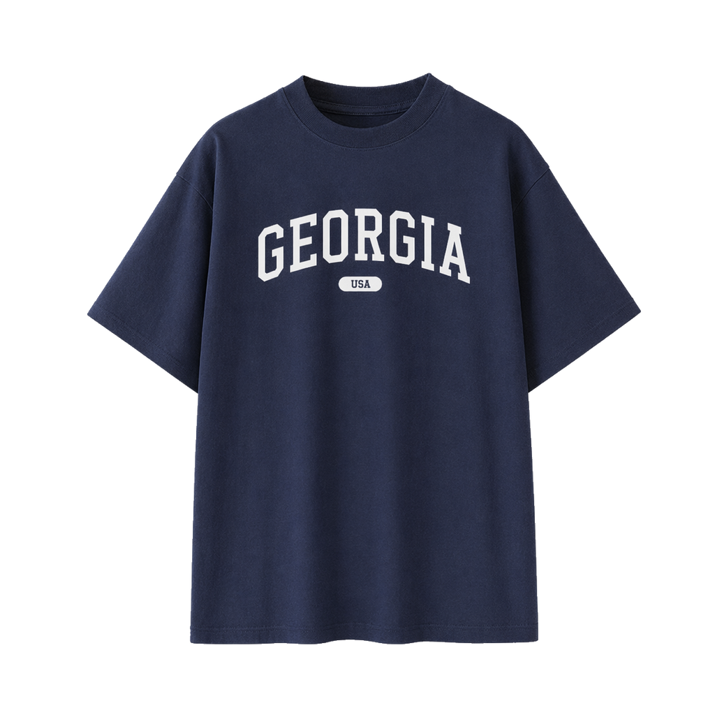 Collection 4 Georgia Essential Cotton T-Shirt - Navy Blue front