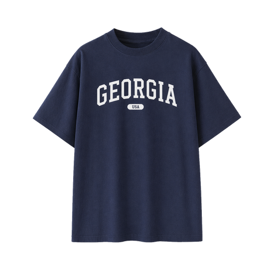 Collection 4 Georgia Essential Cotton T-Shirt - Navy Blue front