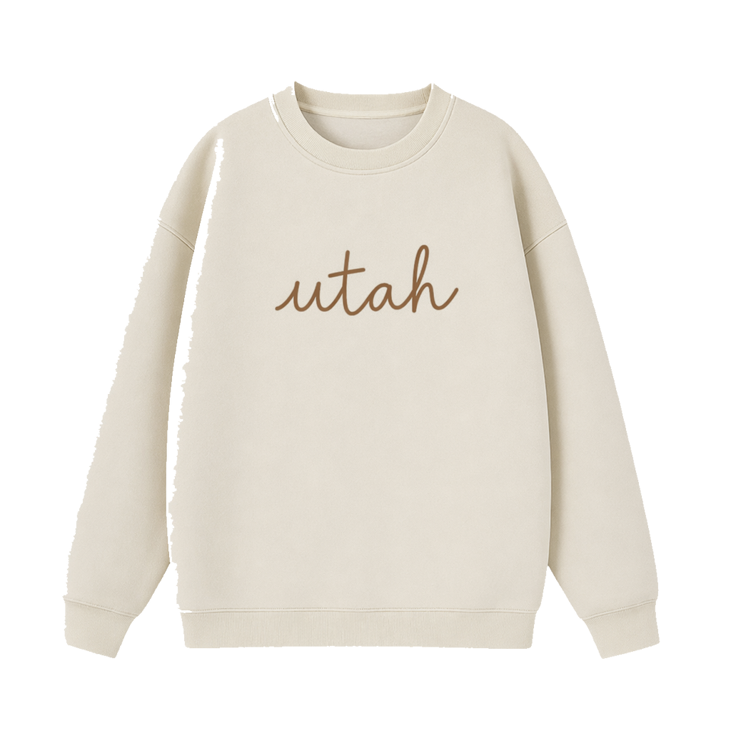 Collection 3 Utah Essential Heavyweight Crewneck Sweatshirt - Cream front