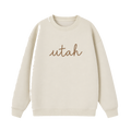 Collection 3 Utah Essential Heavyweight Crewneck Sweatshirt - Cream front