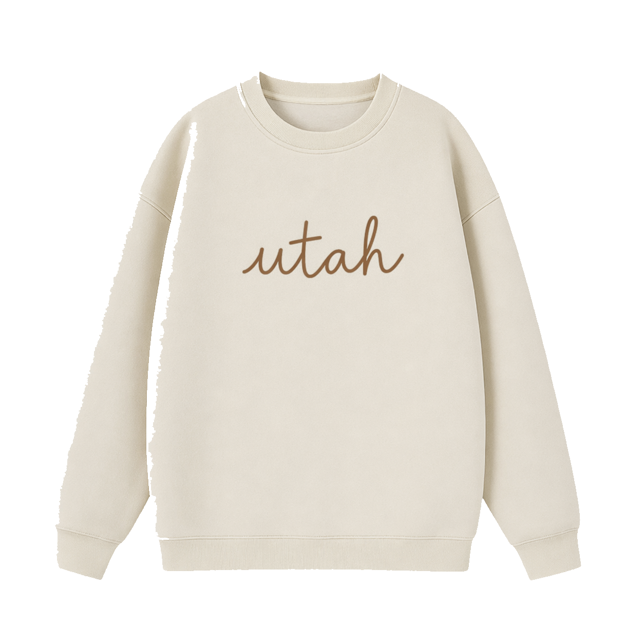 Collection 3 Utah Essential Heavyweight Crewneck Sweatshirt - Cream front