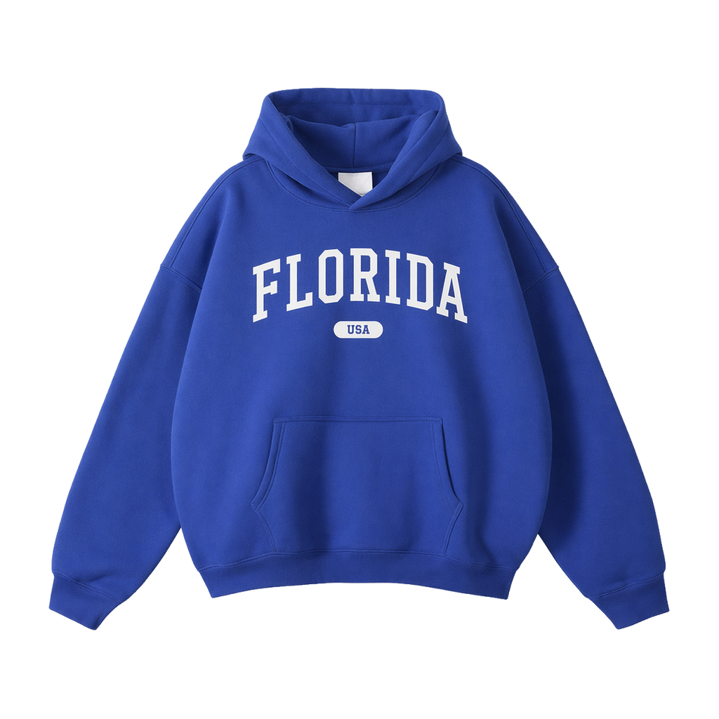 Collection 4 Florida Oversize Fleeced Hoodie - Klein Blue front