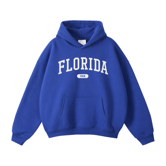 Collection 4 Florida Oversize Fleeced Hoodie - Klein Blue front