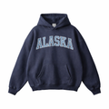 Collection 1 Alaska Oversize Fleeced Hoodie - Navy Blue front