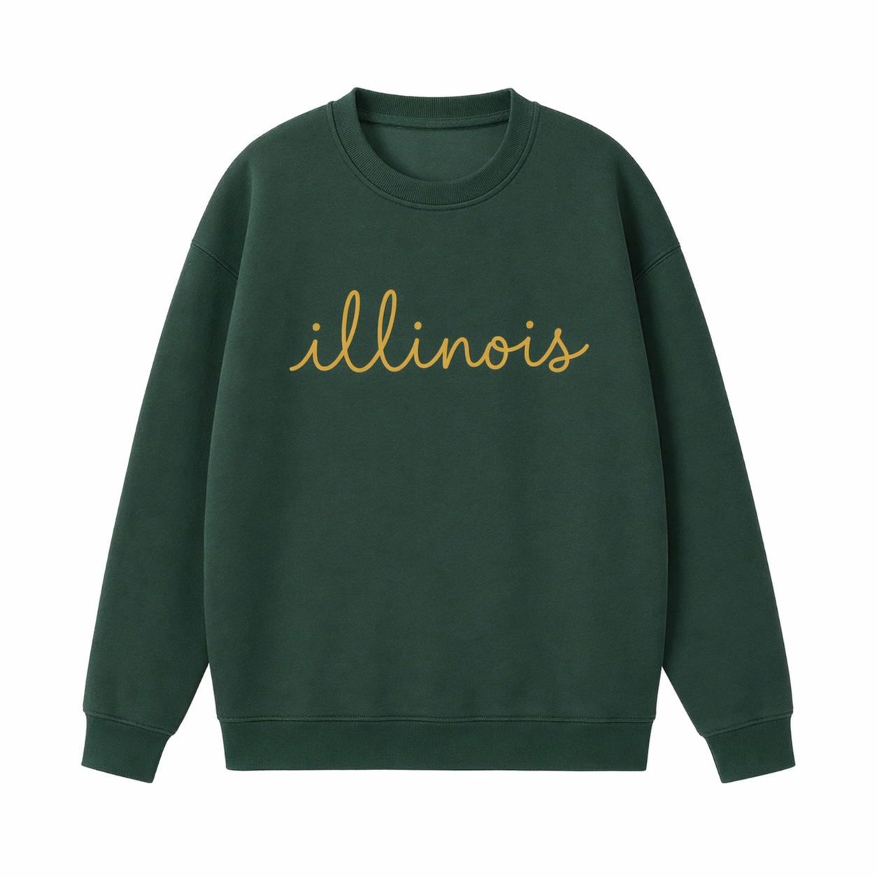 Collection 3 Illinois Essential Heavyweight Crewneck Sweatshirt - Dark Green front