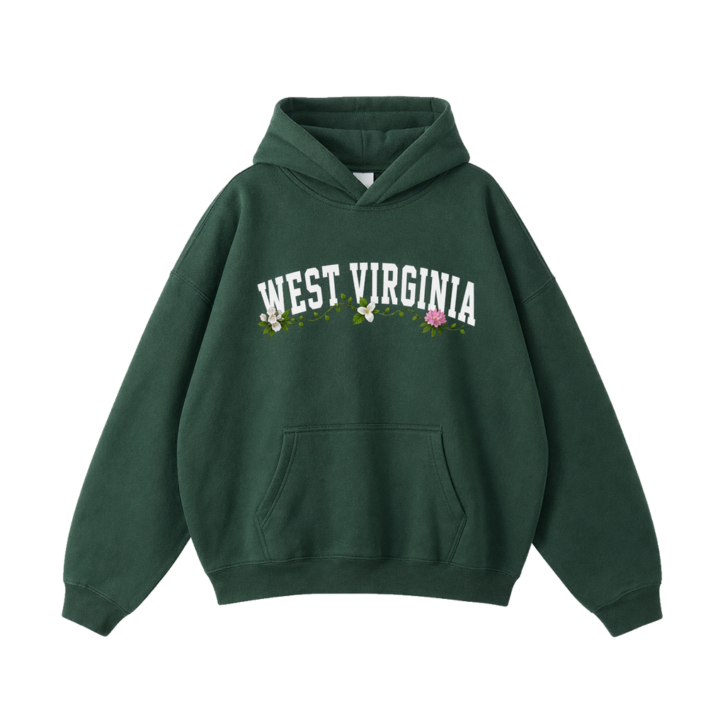 Collection 10 West Virginia Oversize Fleeced Hoodie - Eden Green front