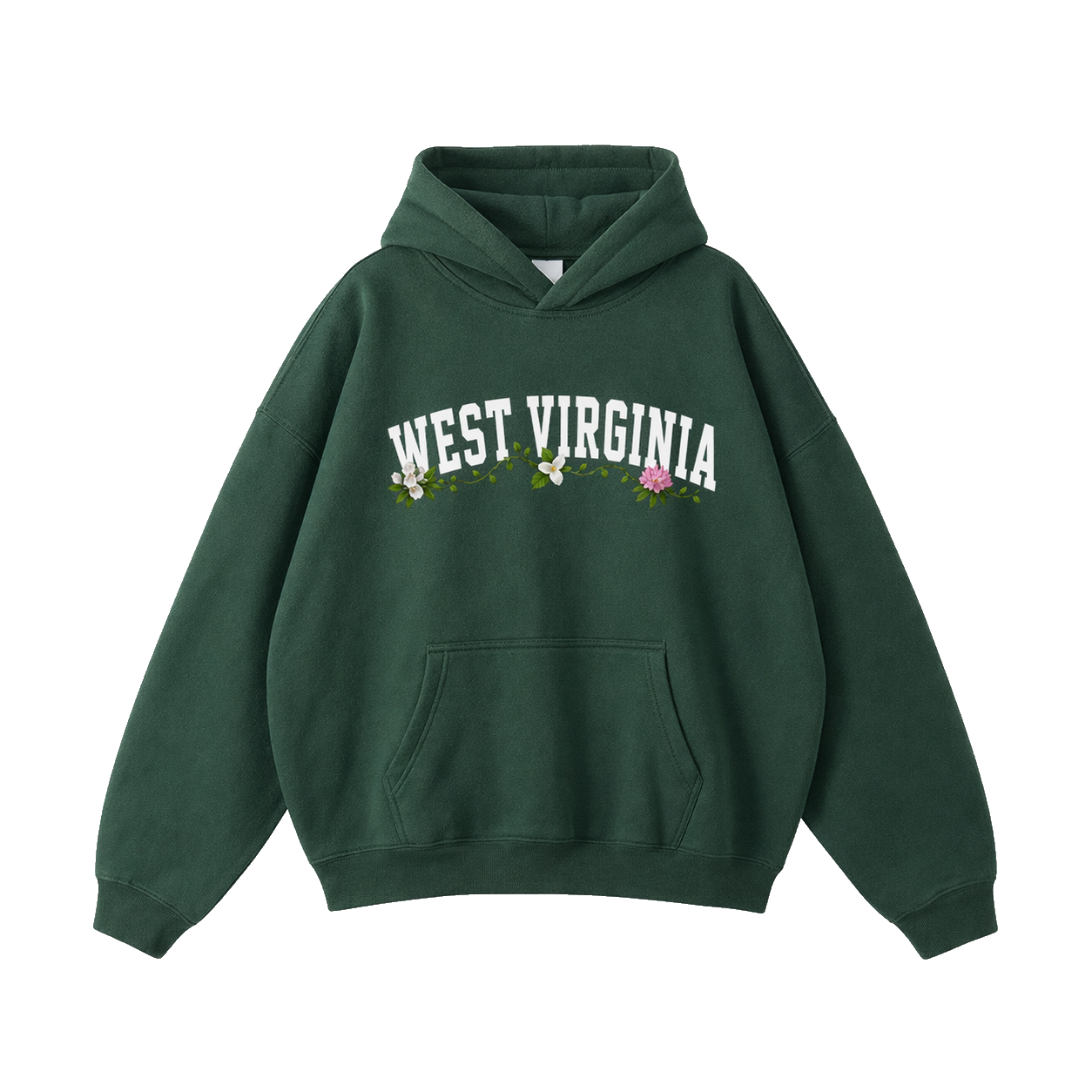 Collection 10 West Virginia Oversize Fleeced Hoodie - Eden Green front
