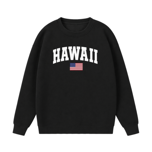 Collection 2 Hawaii Essential Heavyweight Crewneck Sweatshirt - Black front
