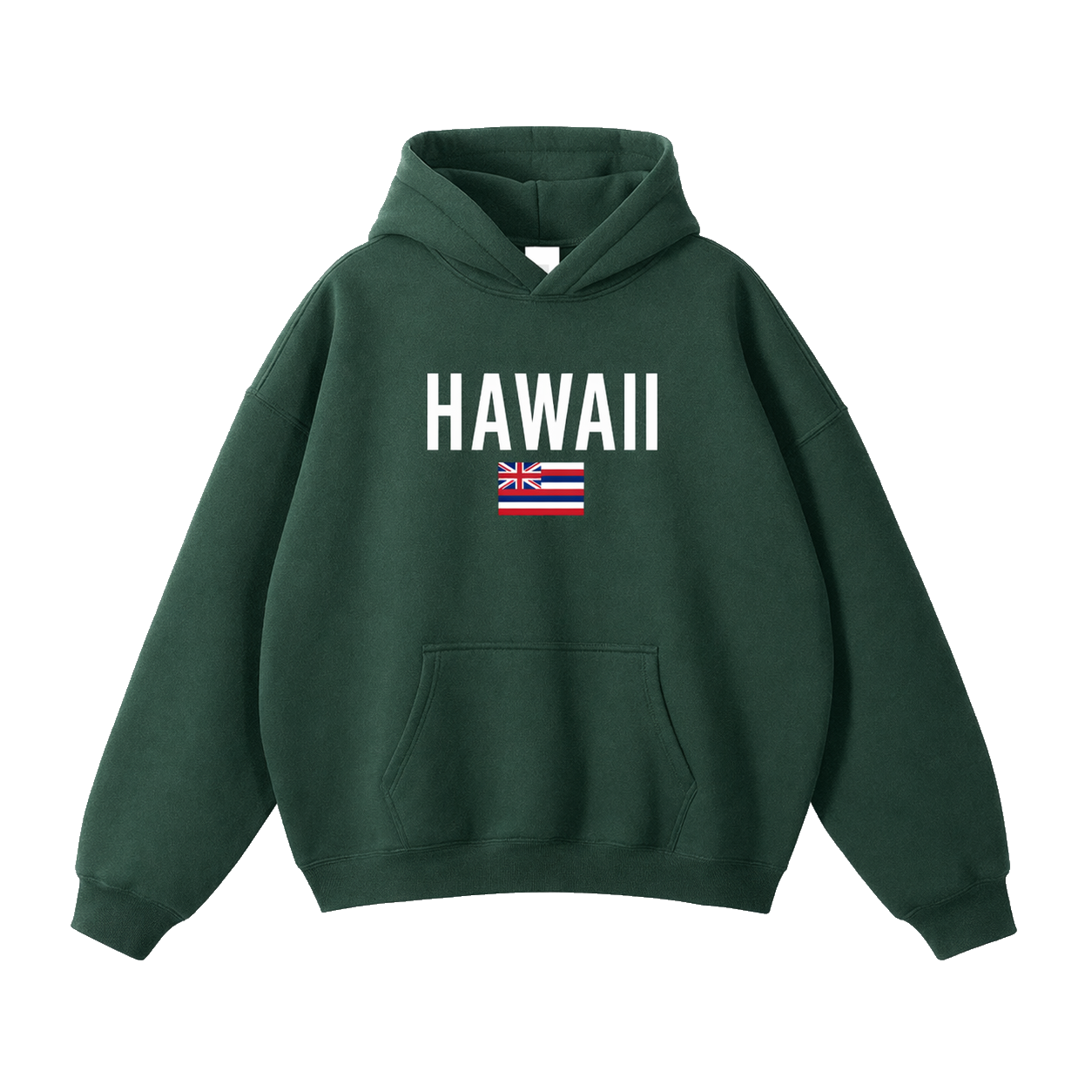 Collection 7 Hawaii Oversize Fleeced Hoodie - Eden Green front