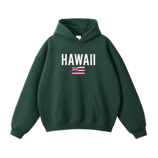 Collection 7 Hawaii Oversize Fleeced Hoodie - Eden Green front