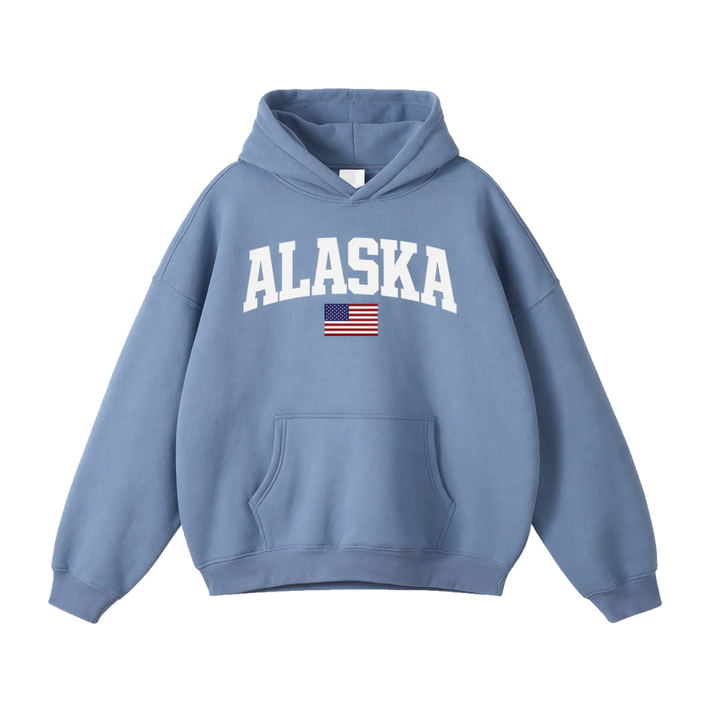 Collection 2 Alaska Oversize Fleeced Hoodie - Medium Blue front