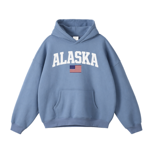 Collection 2 Alaska Oversize Fleeced Hoodie - Medium Blue front