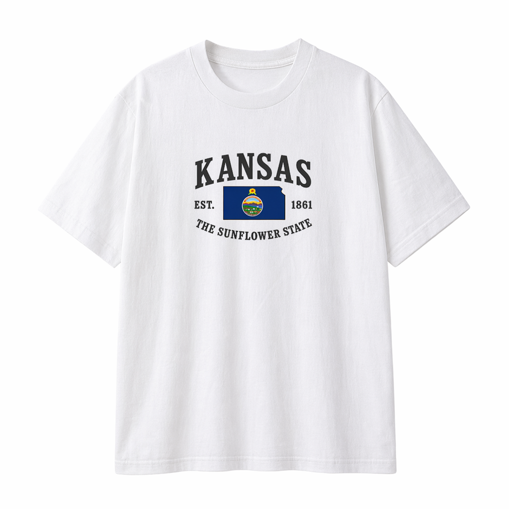 Collection 8 Kansas Essential Cotton T-Shirt - White front