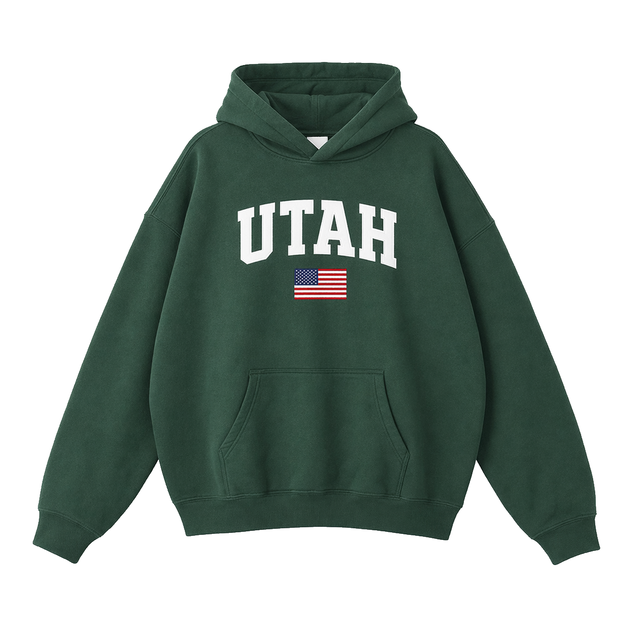 Collection 2 Utah Oversize Fleeced Hoodie - Eden Green front