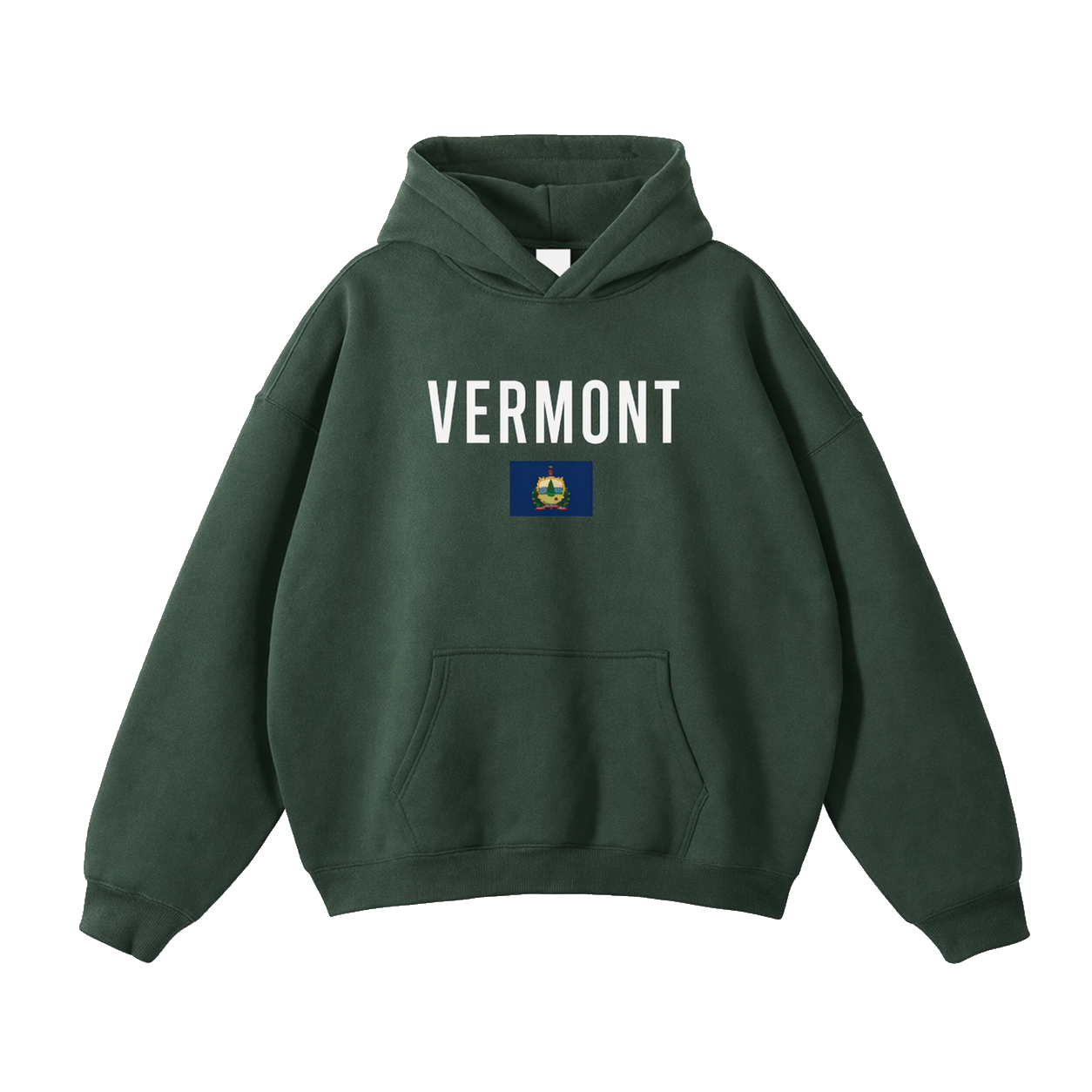 Collection 7 Vermont Oversize Fleeced Hoodie - Eden Green front