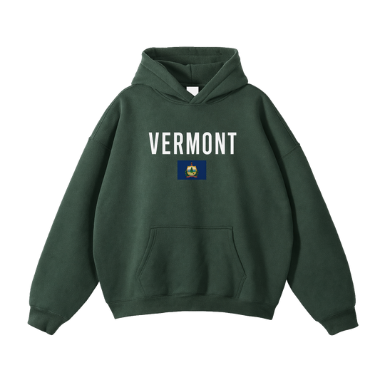Collection 7 Vermont Oversize Fleeced Hoodie - Eden Green front