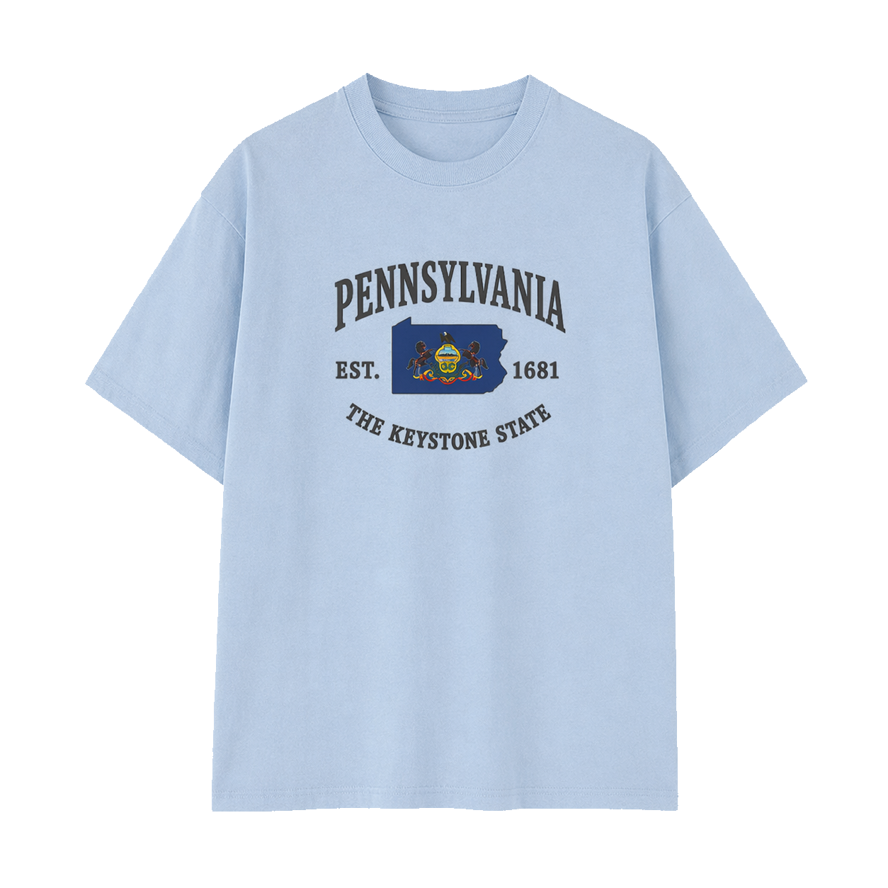 Collection 8 Pennsylvania Essential Cotton T-Shirt - Light Blue front