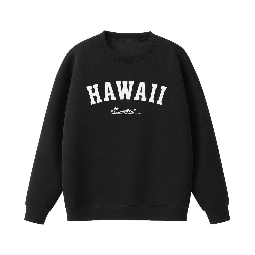 Collection 9 Hawaii Essential Heavyweight Crewneck Sweatshirt - Black front