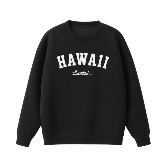 Collection 9 Hawaii Essential Heavyweight Crewneck Sweatshirt - Black front