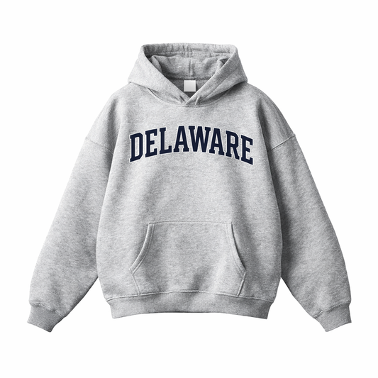 Collection 1 Delaware Oversize Fleeced Hoodie - Flower Gray front