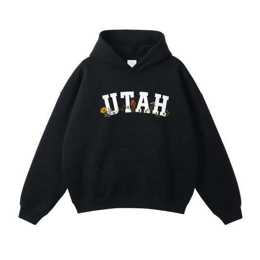 Collection 10 Utah Oversize Fleeced Hoodie - Black front