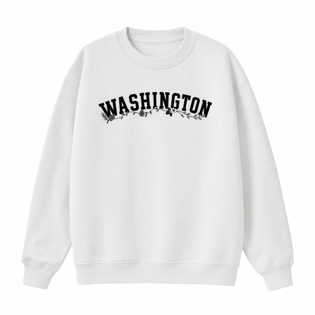 Collection 10 Washington Essential Heavyweight Crewneck Sweatshirt - White front