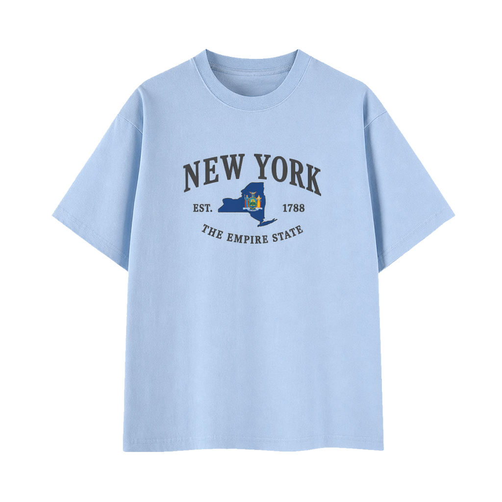 Collection 8 New York Essential Cotton T-Shirt - Light Blue front