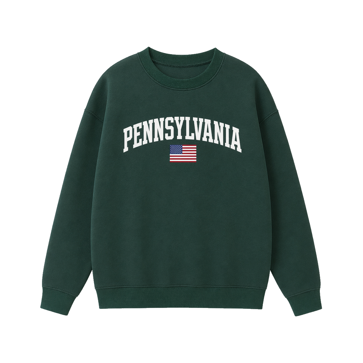 Collection 2 Pennsylvania Essential Heavyweight Crewneck Sweatshirt - Dark Green front