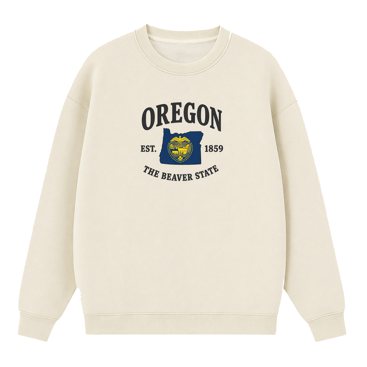 Collection 8 Oregon Essential Heavyweight Crewneck Sweatshirt - Cream front