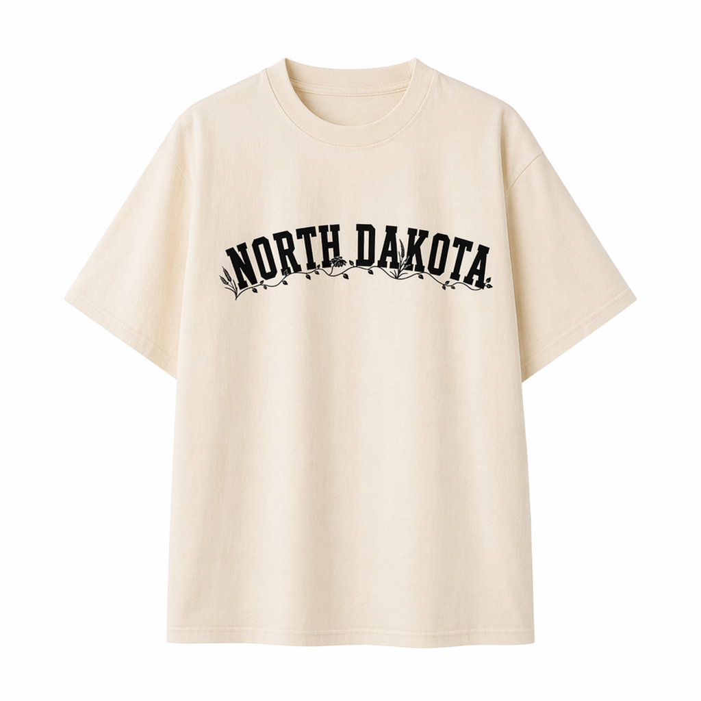 Collection 10 North Dakota Essential Cotton T-Shirt - Apricot front