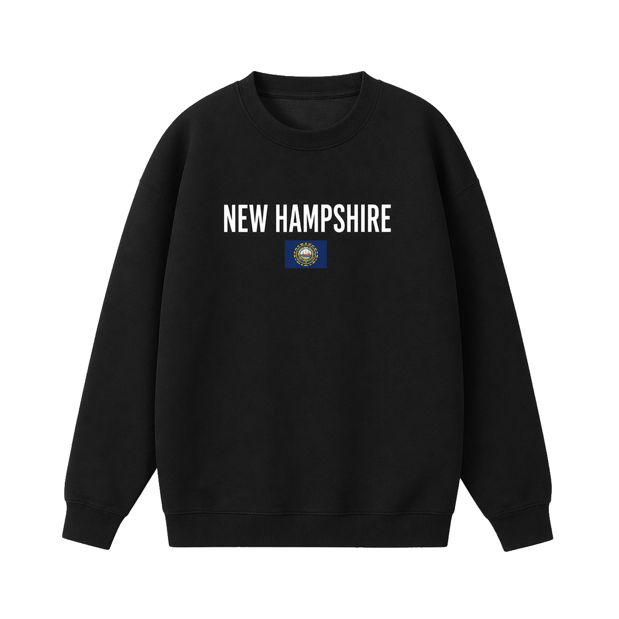 Collection 7 New Hampshire Essential Heavyweight Crewneck Sweatshirt - Black front