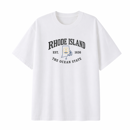 Collection 8 Rhode Island Essential Cotton T-Shirt - White front