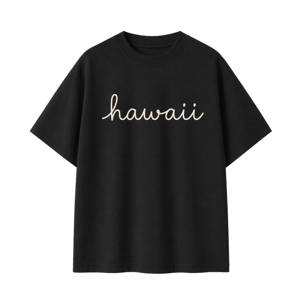 Collection 3 Hawaii Essential Cotton T-Shirt - Black front