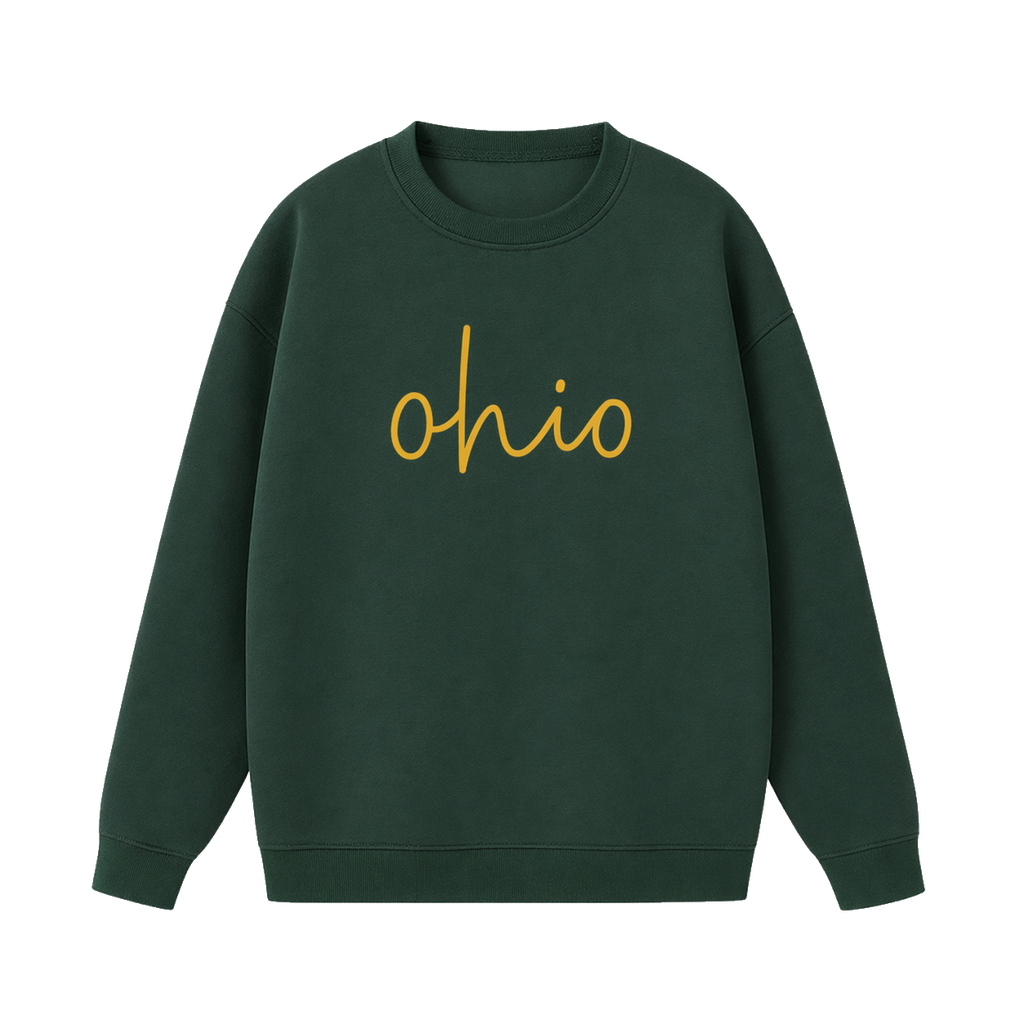 Collection 3 Ohio Essential Heavyweight Crewneck Sweatshirt - Dark Green front