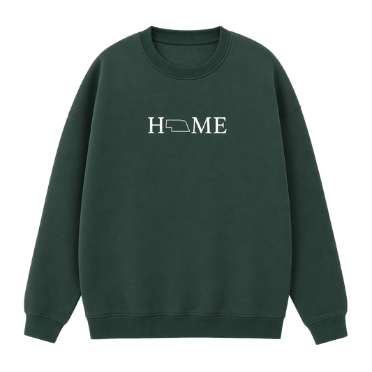 Collection 5 Nebraska Essential Heavyweight Crewneck Sweatshirt - Dark Green front